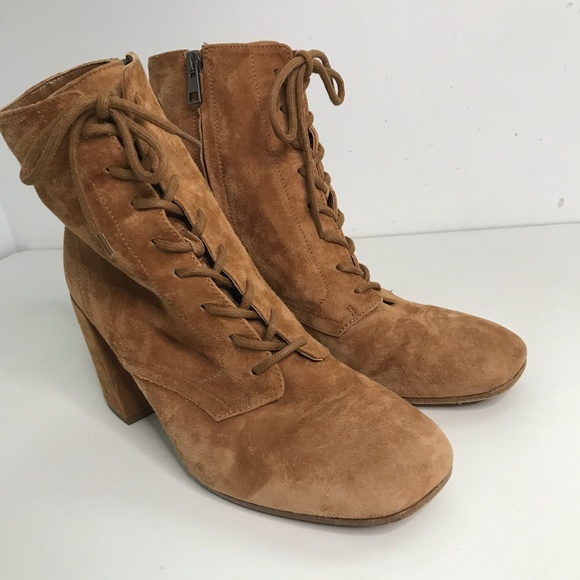 VINCE Leather Ankle Boots Lace Up Women's 9 - Picture 8 of 12